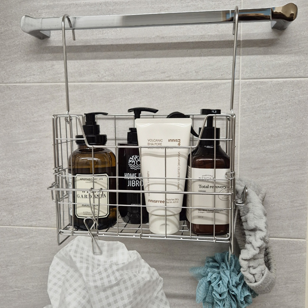 욕실 정리 바스켓 걸이형 주방 수납 철제바스켓 수납바구니 2종류