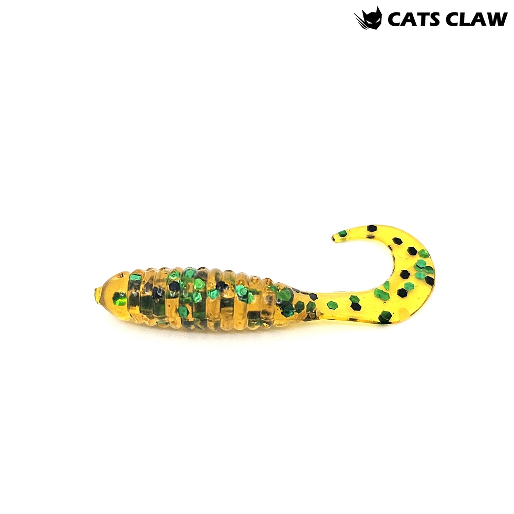 캣츠크로우 CTD 그럽웜 꺽지웜 꺽지미끼 쏘가리웜 018 골드 그린, 3.8cm(1.5인치) - 메인 이미지