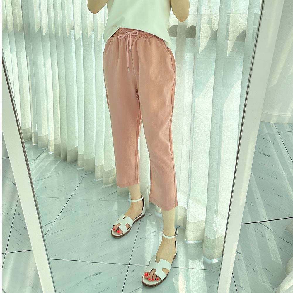 인견바지 여성린넨바지 8부바지 - 상품 이미지