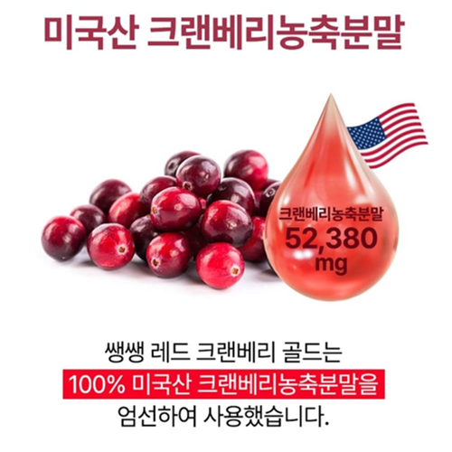 제일헬스사이언스 프리미엄 크랜베리 정 180정 6개월 요로 방광 배뇨 건강 효능 효과 - 상세 이미지 4