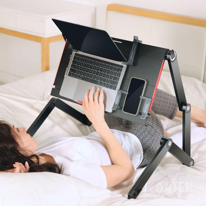 침대 독서대 거치대 눕서대 누워서 책 노트북 보는 책상 스탠드 블랙 소형 (45cm 3다리) - 상세 이미지 4