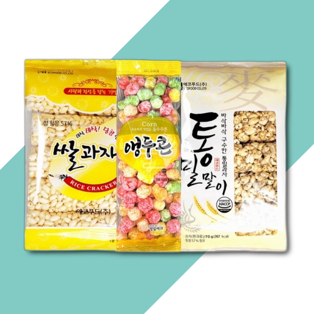 옛날과자 3종세트 말이세트+앵두콘 1개 앵두콘 옥수수 옥수수과자 옛날과자 뻥튀기 쌀과자말이 통밀말이 쌀과자 통밀 : 더건강드림