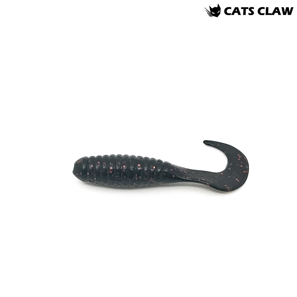캣츠크로우 CTD 그럽웜 꺽지웜 꺽지미끼 쏘가리웜 007 블랙 레드, 3.8cm(1.5인치) - 상품 이미지