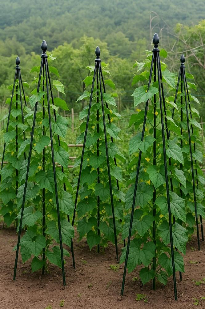 오이 호박 지지대 넝쿨 작물 지주대 원예 농사 조립식 14mm 90cm 검정 - 상세 이미지 4