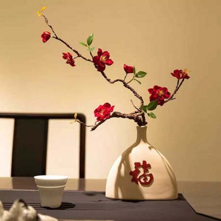 동백꽃 조화 화분 인테리어 식물 거실 장식품 모조화 소품