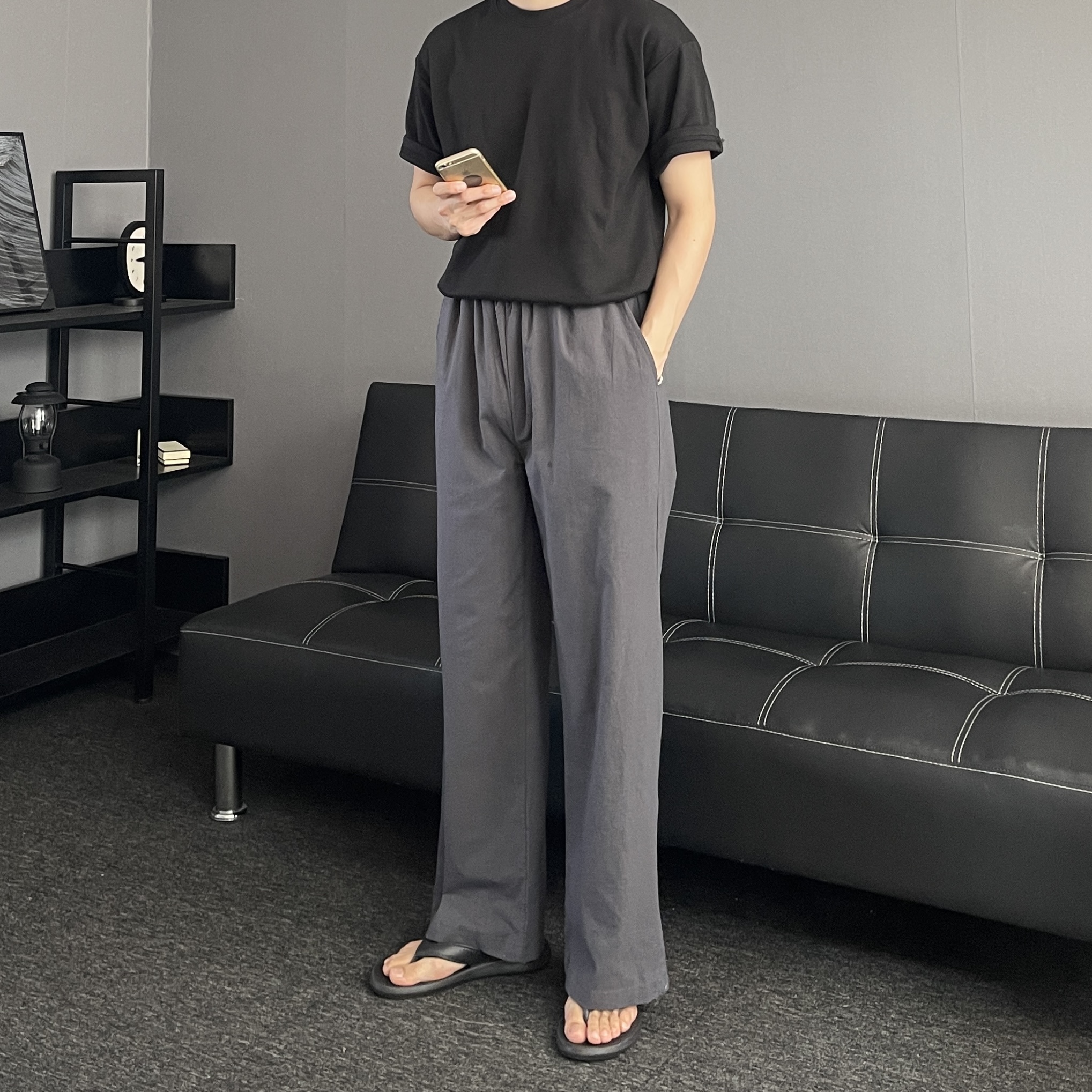 남자린넨팬츠 남자여름긴바지 통큰바지 이미지 6
