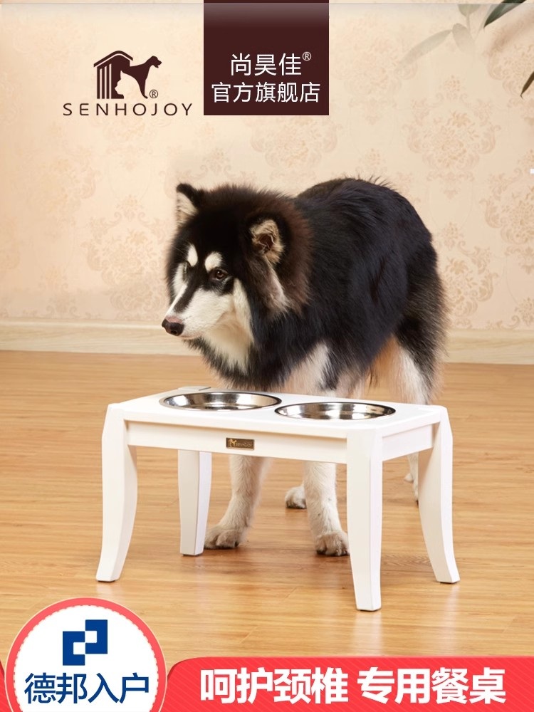 원목 반려동물 식탁 높이조절 강아지 고양이 이중식기 스테인리스 밥그릇 고급 고양이식기 애견식기 S형(고양이/소형견) 레드체리 이미지 6