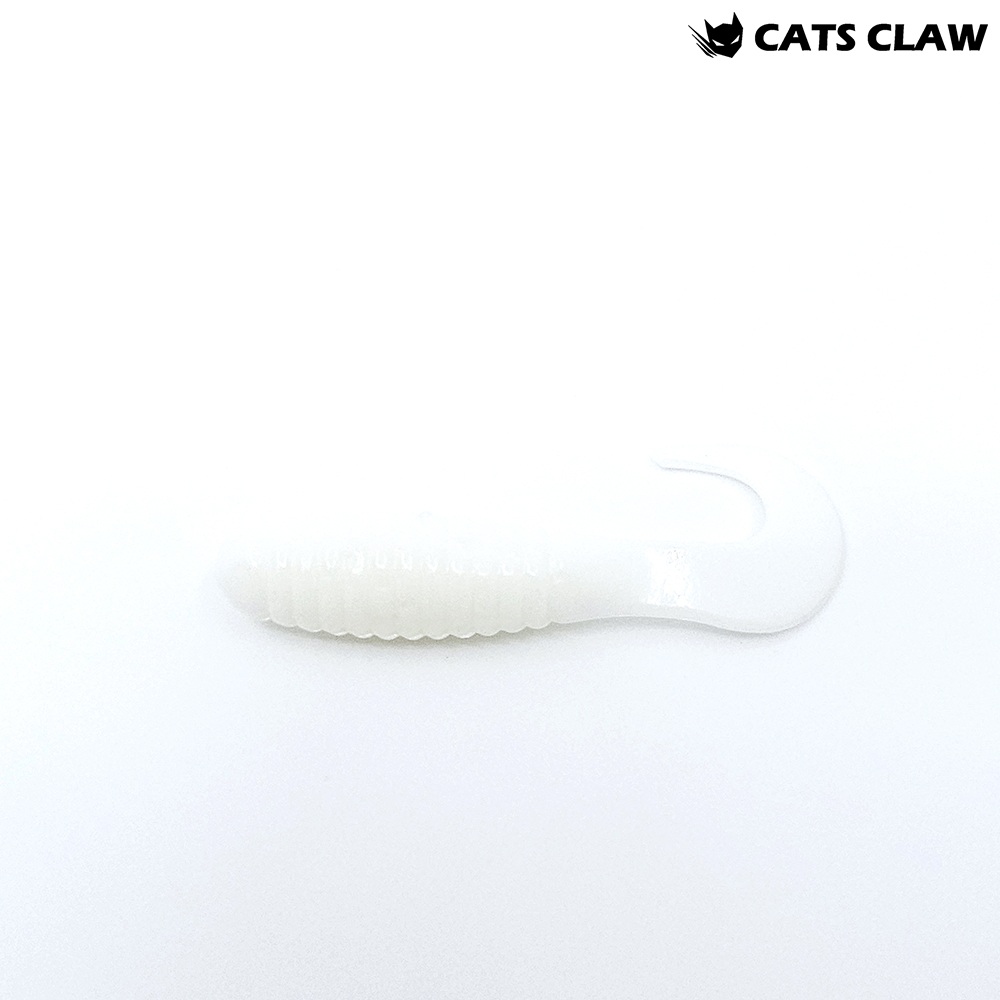 캣츠크로우 CTD 그럽웜 꺽지웜 꺽지미끼 쏘가리웜 001 화이트 글로우, 3.8cm(1.5인치) - 메인 이미지