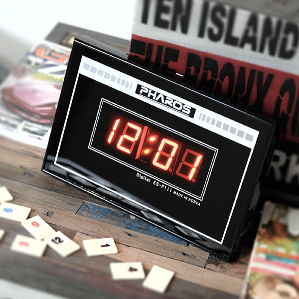 플러스디지털D111 전자벽시계 벽걸이시계 조용한시계 전파시계 디지털벽시계 카운터시계 led벽시계 : 미노스토어