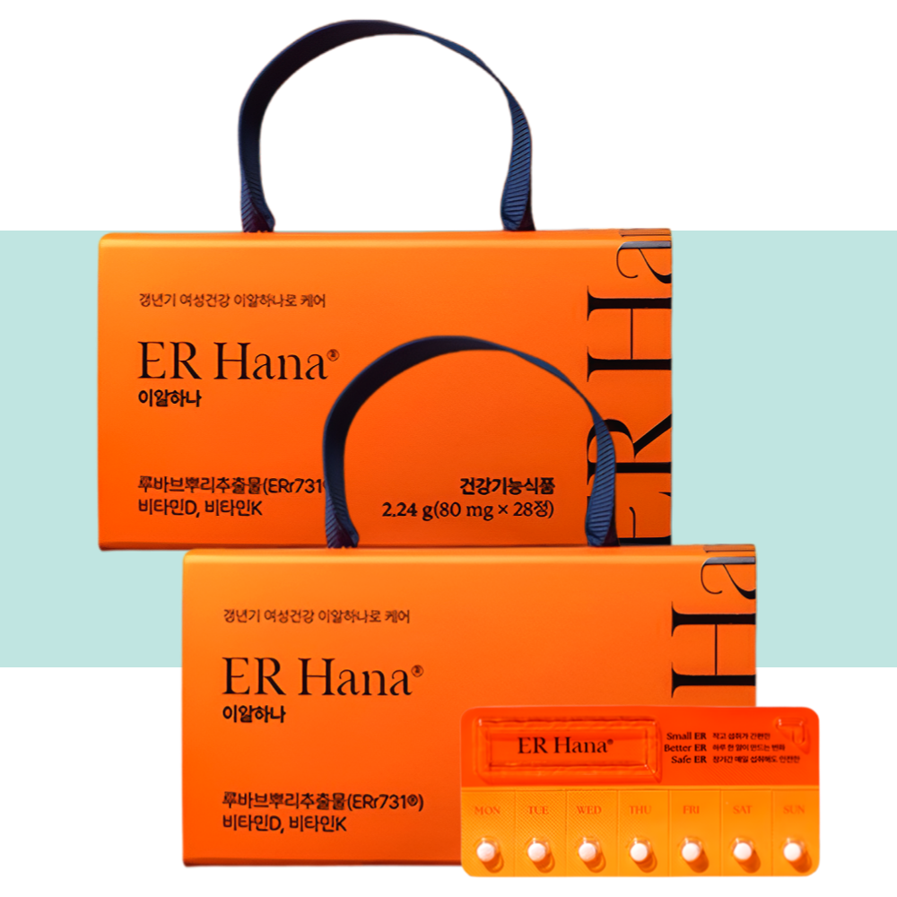 이알하나 갱년기 여성 영양제 루바브뿌리 28정X2박스