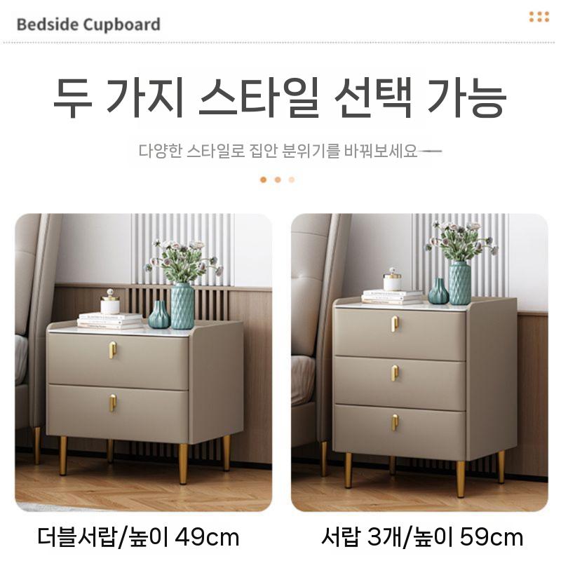 침실 협탁 서랍형 테이블 침대옆 패브릭 수납장 거실 사이드 선반 - 상세 이미지 3