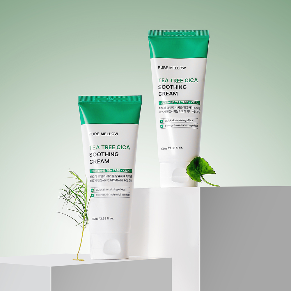 퓨어멜로우 티트리 진정 시카 수딩크림 100ml 수분보습 좁쌀 여드름 크림 트러블케어 - 상세 이미지 4