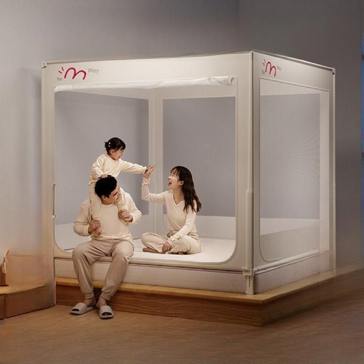 침대 사각모기장 대형 실내 텐트형 가정용모기장 화이트 기본형 1.5x1.9m (더블) - 상세 이미지 2