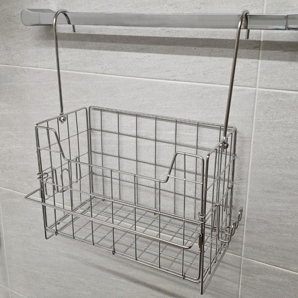 욕실 정리 바스켓 걸이형 주방 수납 철제바스켓 수납바구니 2종류