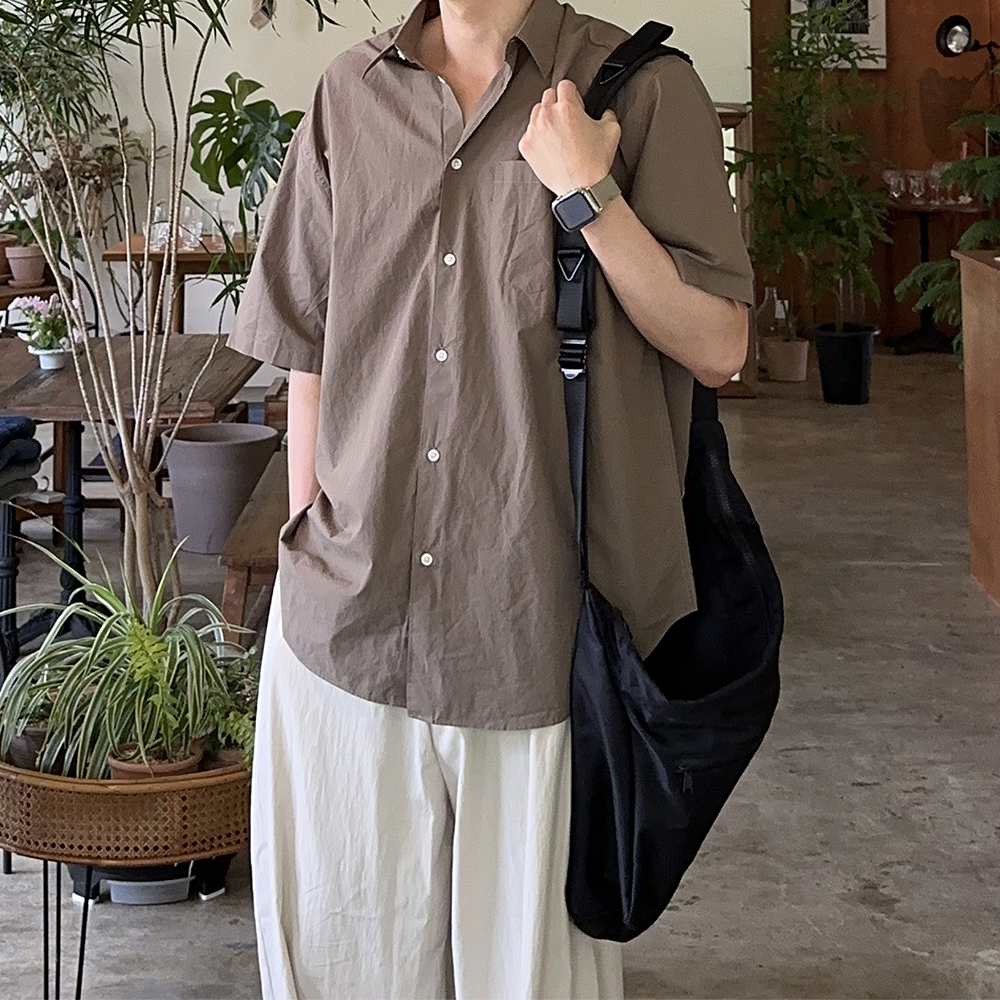 남자 반팔셔츠 쿨링 오버핏 여름 남방 남자 셔츠