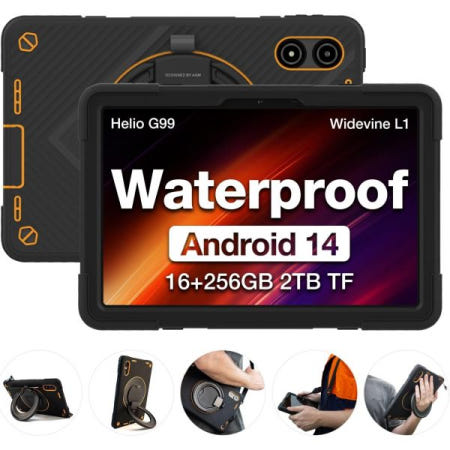 AGM [해외]케이스, 방수 및 낙하 방지 기능이 있는 AGM PAD P2 액티브 러기드 안드로이드 14 태블릿, 와이드바인 L1 GMS 인증, 11인치 90Hz FHD 480 NITS