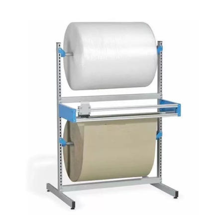 [해외]대형 뽁뽁이 거치대 디스펜서 프레임 완충재 포장 B형 이중축 단칼 1460x600x1550