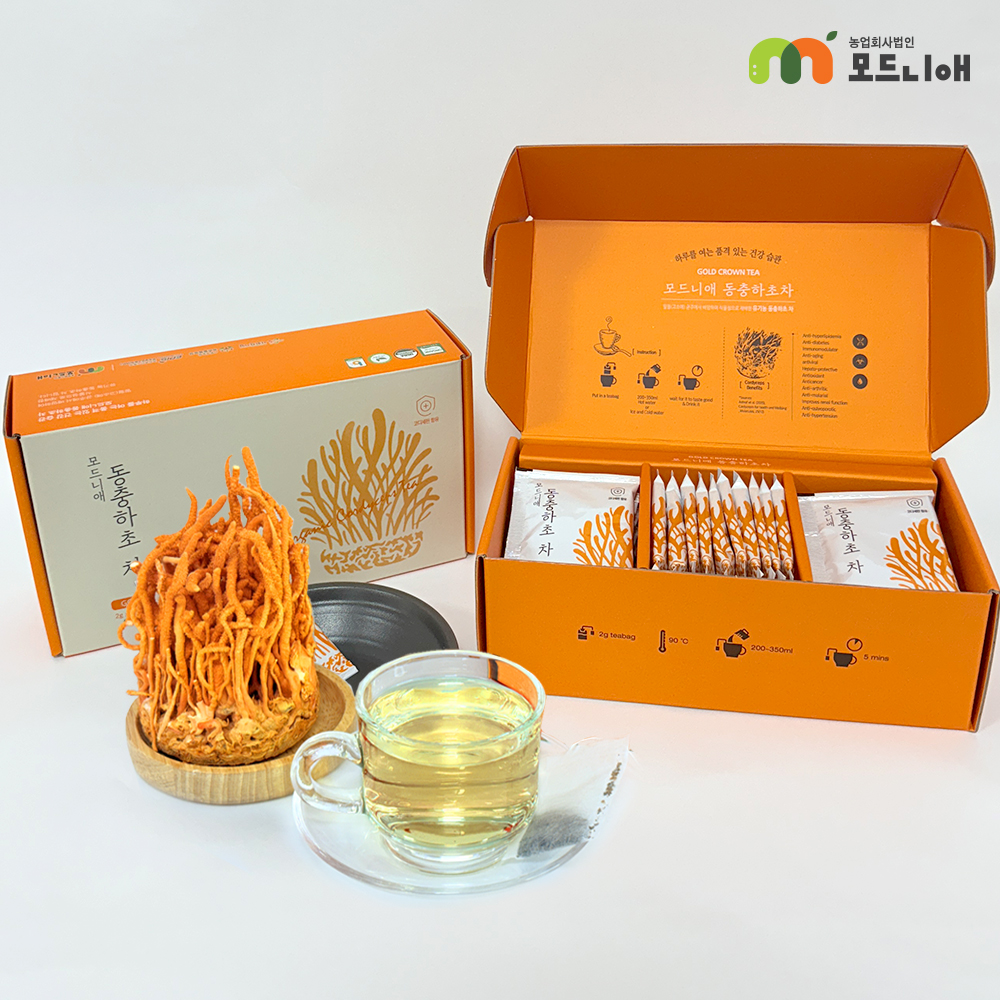 마른기침에 좋은 차 동충하초 코디세핀 효능 티백 유기농 30개입 - 상품 이미지