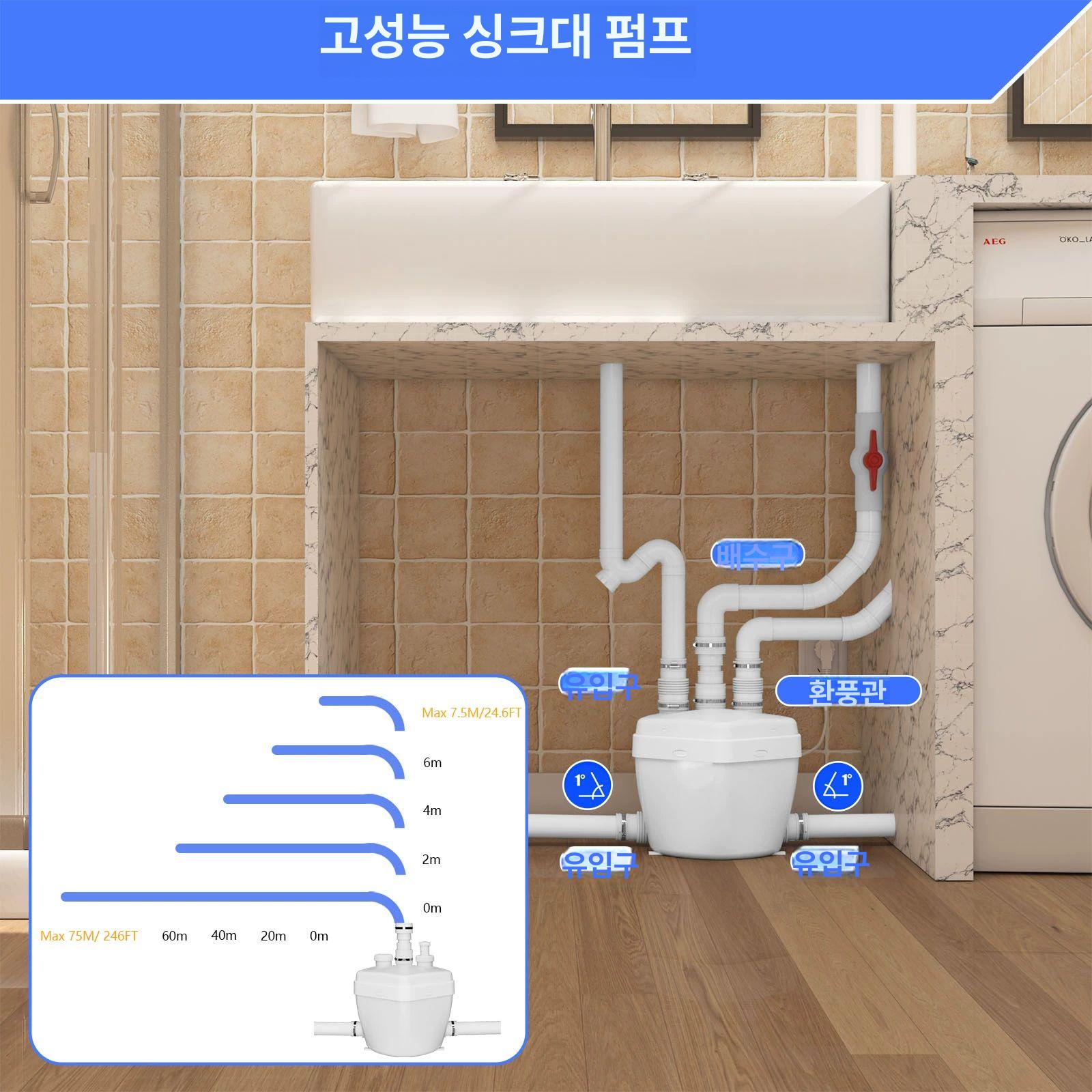 가정용 하수 펌프 자동 수중 배수 막힘방지 물펌프 오수 - 상세 이미지 5