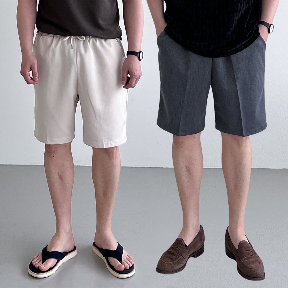 1+1 남자정장반바지 남자슬랙스반바지 - 상품 이미지