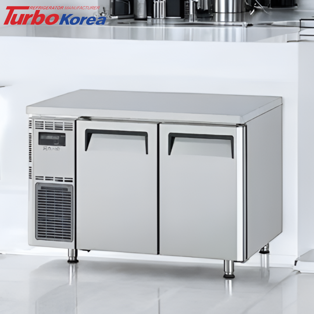 테이블냉장고1200 간냉식 터보에어 냉장+냉동고 성에안끼는 카페 식당 KURF12-2 - 메인 이미지