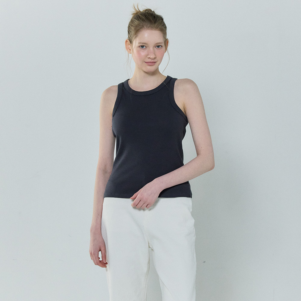 베이직하우스 여성 골지 민소매 티셔츠 LYTS3202