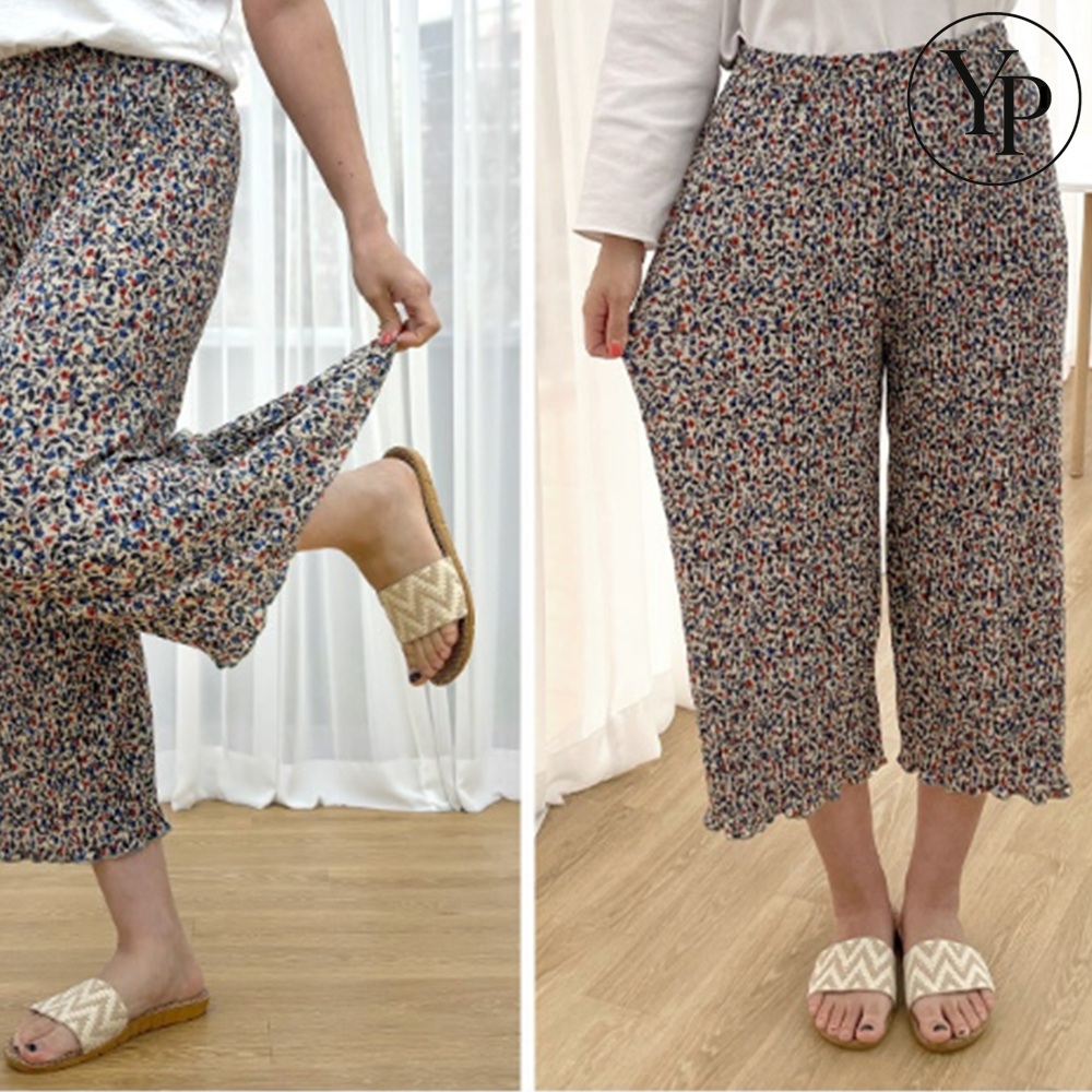 빅사이즈 냉장고 바지 플라워 팬츠 키작녀 쿨 냉감 밴딩 촌캉스 몸빼 통바지