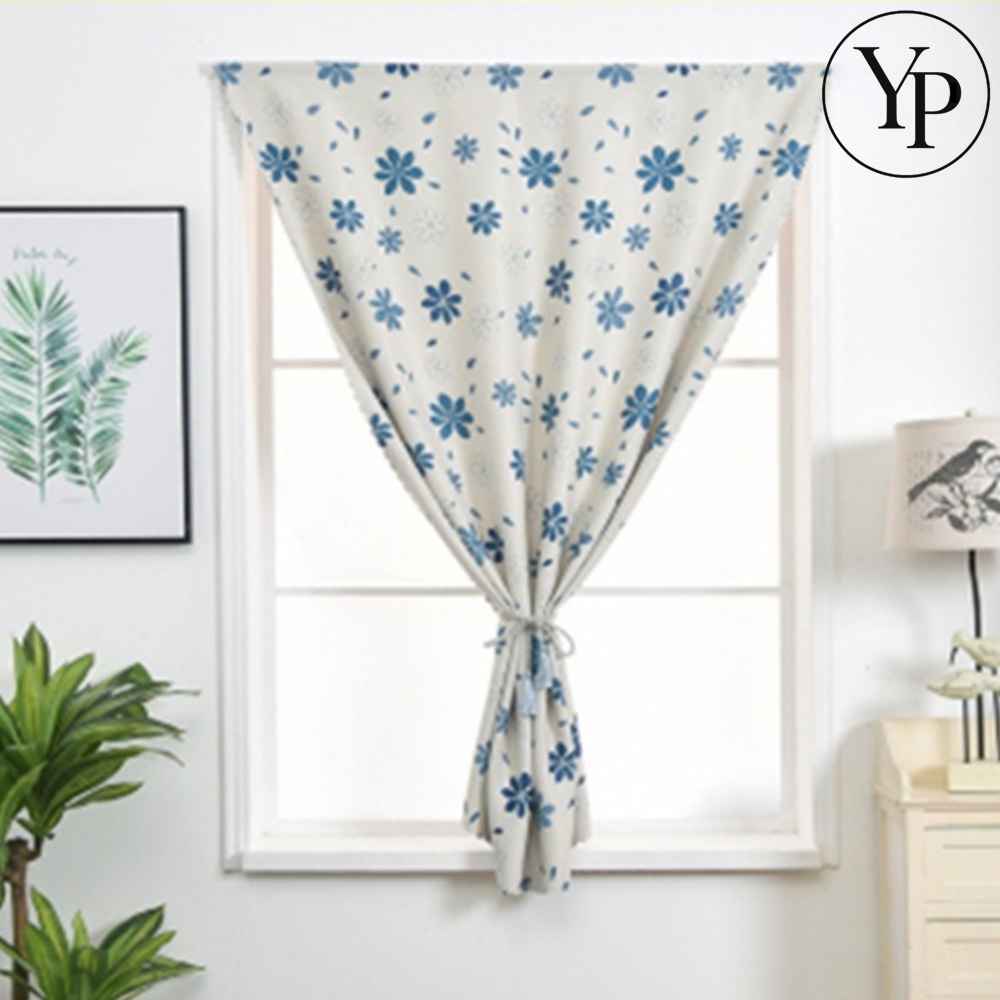 레트로 플라워 암막커튼 문가리개 거실 침실 무타공설치 단열 자외선차단