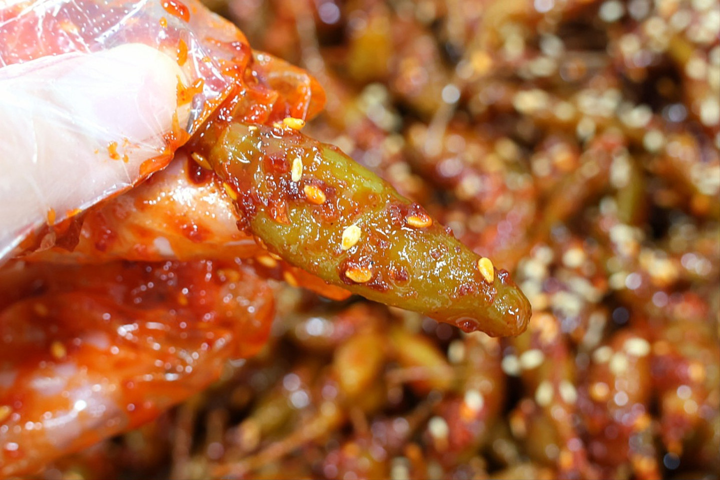 규린이네 양념 산고추무침 반찬 삭힌 고추무침 장아찌 고추지 밥반찬 400g - 메인 이미지