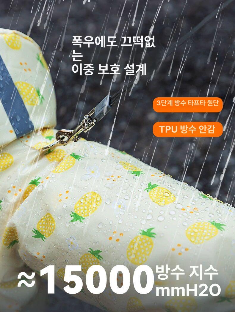 강아지우비 레인코트 비오는 날 개 산책 비방지 개옷 애완 동물 11.【투명 레인코트】심플 화이트 - 상세 이미지 3