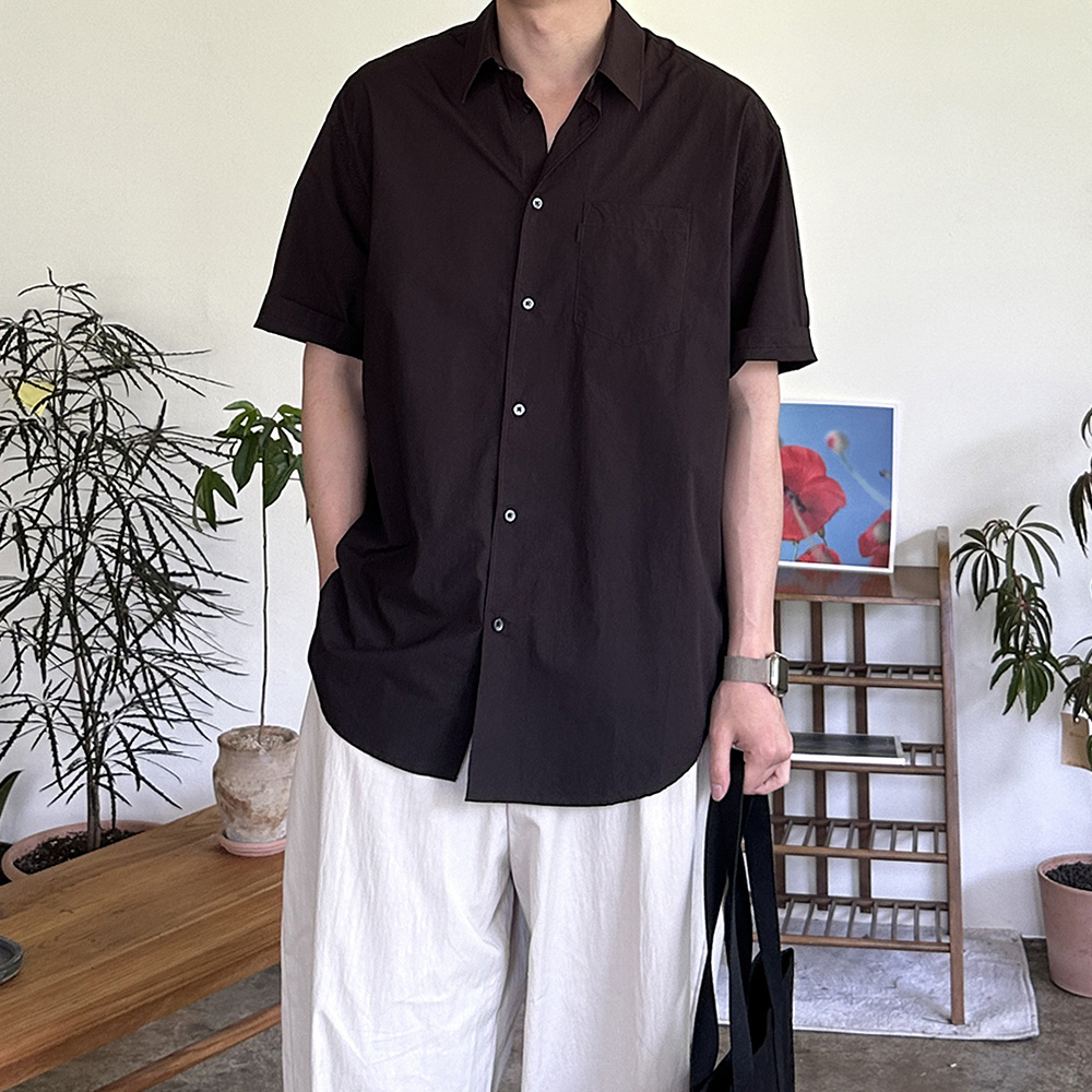 남자 반팔셔츠 쿨링 오버핏 여름 남방 남자 셔츠 - 상세 이미지 2