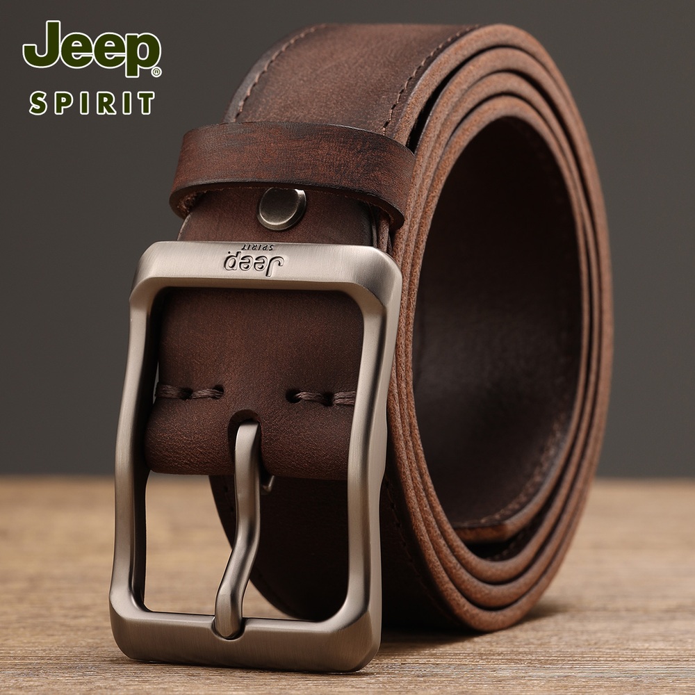 JEEP 남성 정장 캐주얼 통가죽 벨트 - 상세 이미지 2