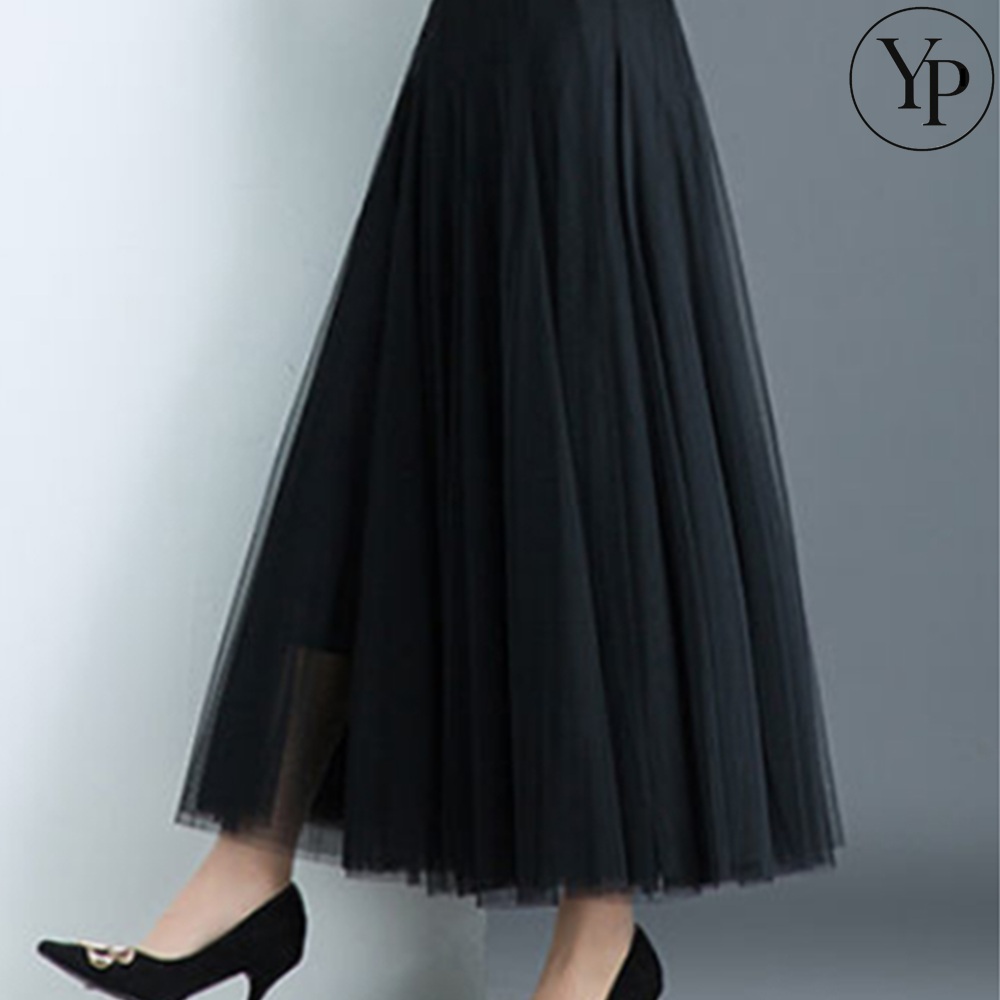 여성 롱 샤스커트 플리츠 레이스 빅사이즈 데일리 A라인 주름 랩 치마