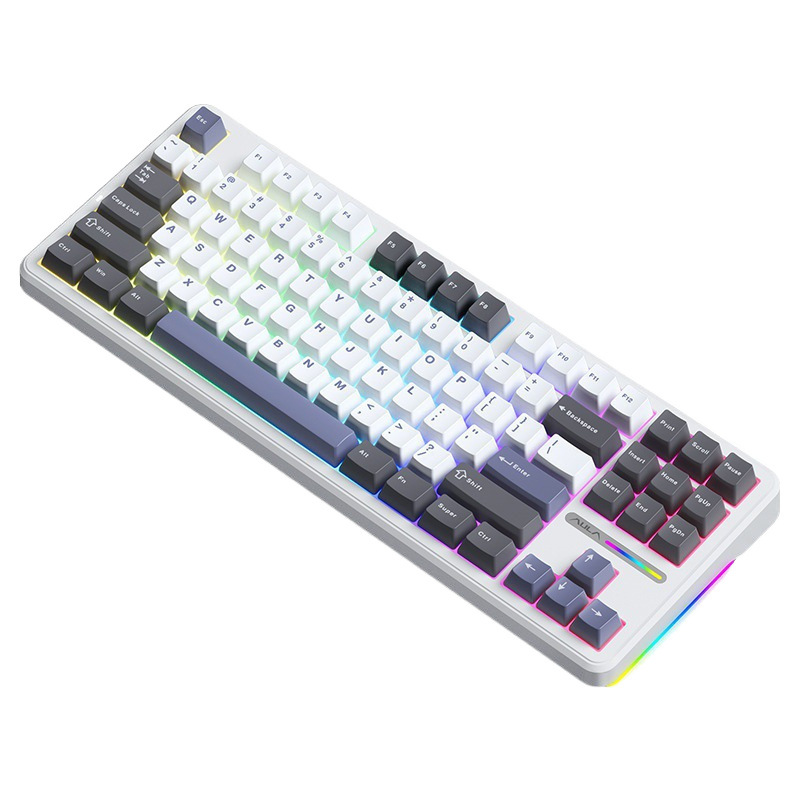 AULA F87 PRO 타란튤라 독거미 기계식 유무선 키보드 블랙퍼플, V4 회목축 F87Pro 시공 비경 안개 투과 - 상세 이미지 5