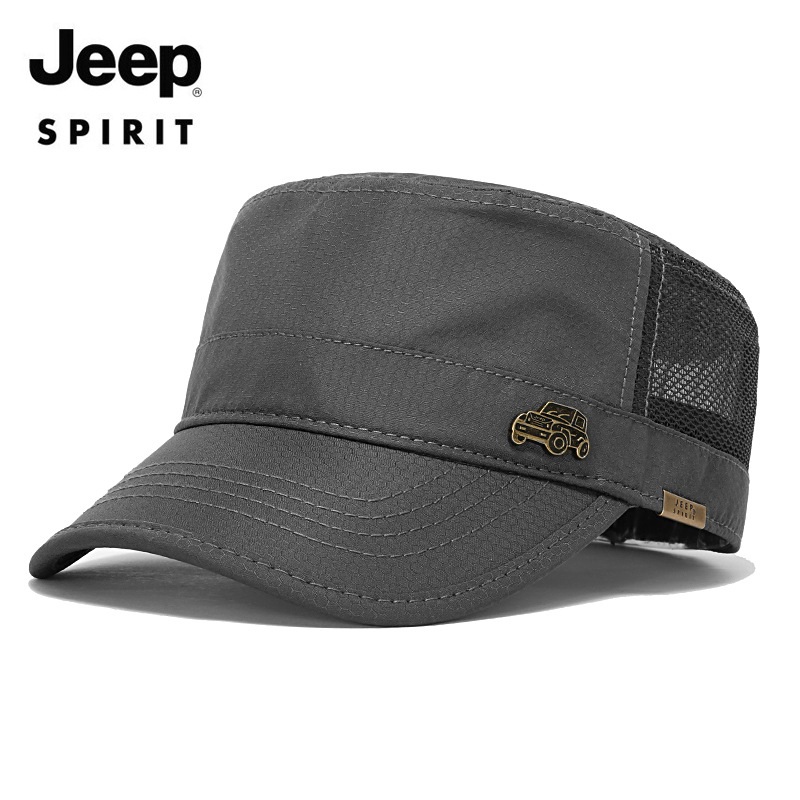 JEEP 지프 모자 여름용 남성용 플랫탑 통기성 메쉬 모자 캐주얼 군모 - 상세 이미지 2