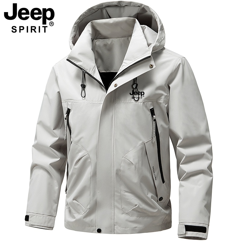 JEEP 지프 봄 여름 스판 자켓 등산패션 윈드브레이커 바람막이 캠핑 집업 후드 점퍼 - 상세 이미지 3