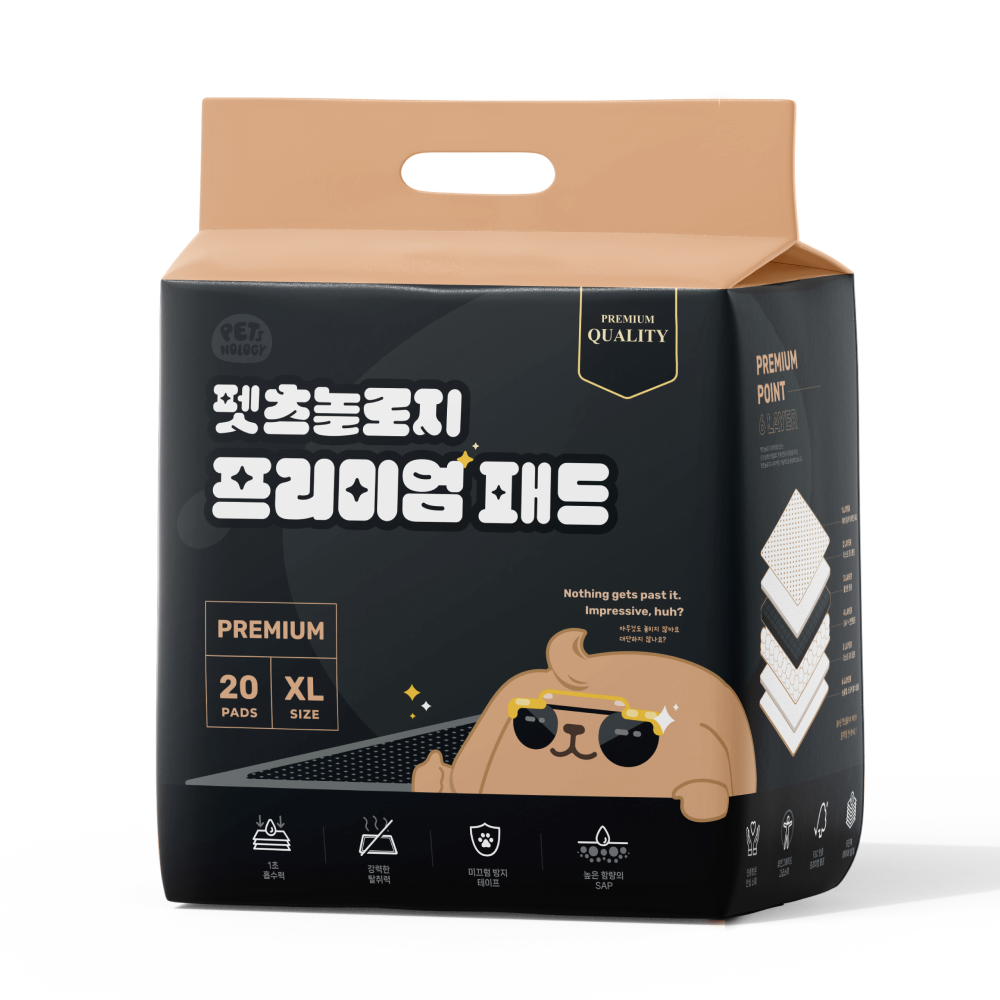 펫츠놀로지 괴물 흡수력 프리미엄 메쉬 배변패드 대형, 20매입, 1개 - 메인 이미지