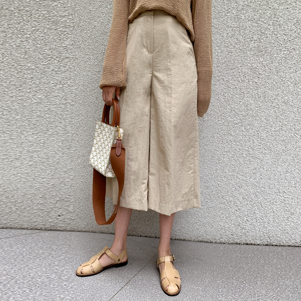 치프타 8부 와이드 슬랙스 - 상품 이미지