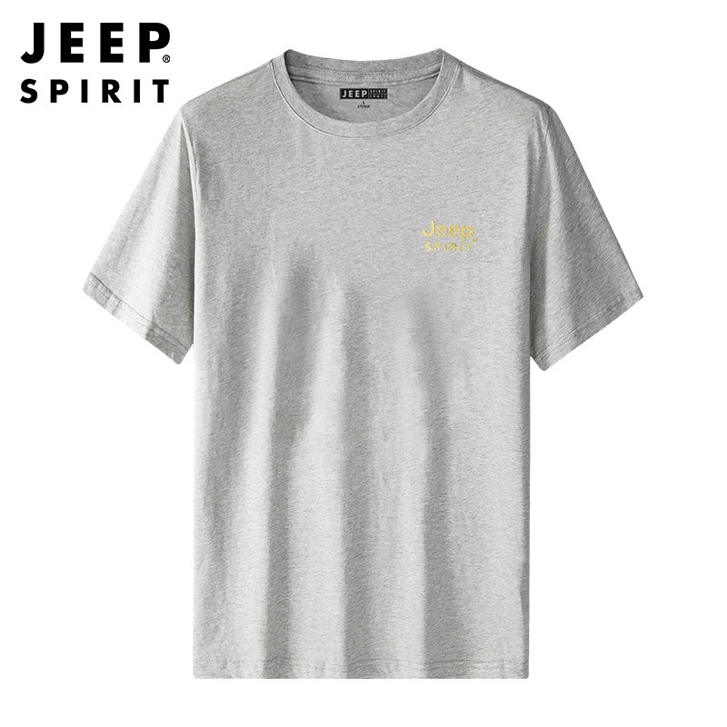 JEEP 지프 여름 통기성 아웃도어 레저 반팔 라운드넥 심플 티셔츠 남성 반팔티 - 상세 이미지 5