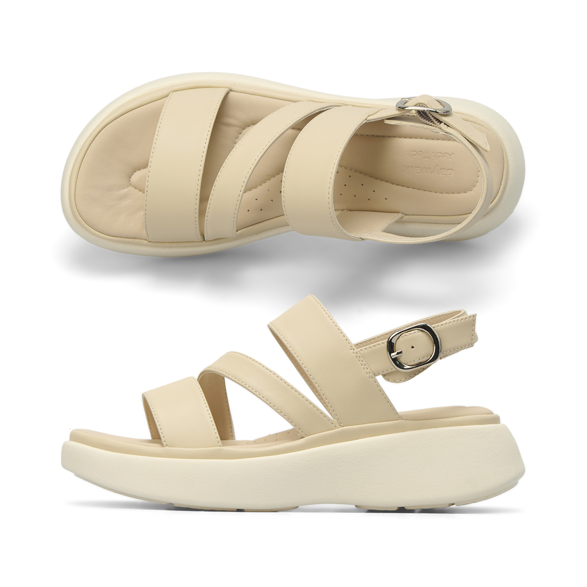 데이워크 가볍고 발편한 아치쿠션 여성 스트랩 샌들 비타 연베이지 DW30072-LBG