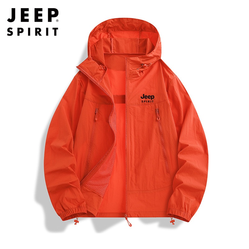 JEEP SPIRIT 지프 봄 여름 커플 아웃도어 루즈 후드 자외선 차단 의류 남녀 공용 - 상세 이미지 3