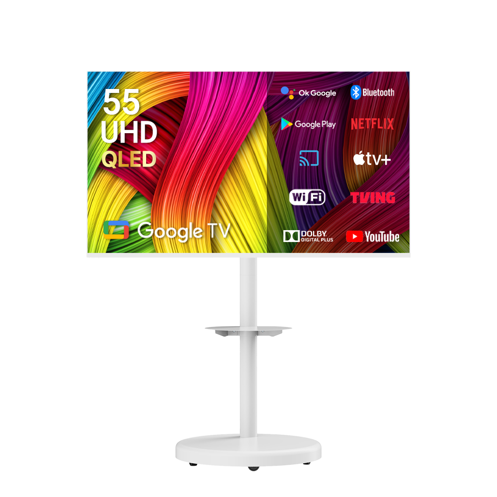 무빙큐빅스 삼탠바이미 화이트에디션 139cm(55인치) QLED 4K UHD 스마트티비 셋트 이동식 TV 삼텐 중소바이미