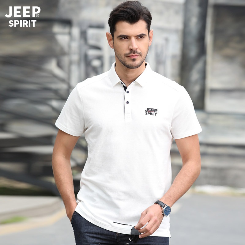 JEEP 남성반팔티 비즈니스 캐주얼 스포츠 라펠 남성반팔티셔츠 - 상세 이미지 4