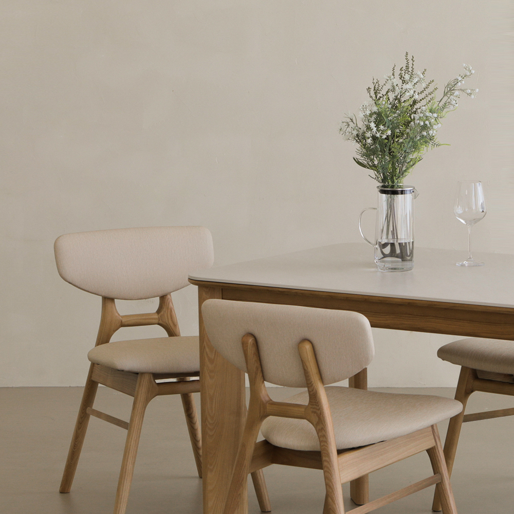 라미에스 오스비 애쉬 포세린 세라믹 식탁세트 6인용 1600 의자3 벤치