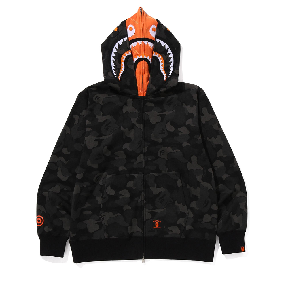 요시다포터 후드 SHARK FULL ZIP DOUBLE HOODIE 집업 394-95521 - 상품 이미지