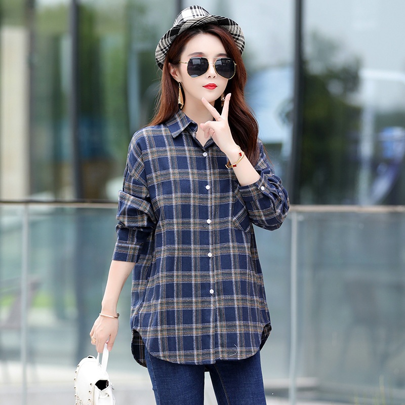 1+1 봄 가을 여성 루즈핏 빈티지 긴팔 셔츠 자켓 01. M - 상세 이미지 5
