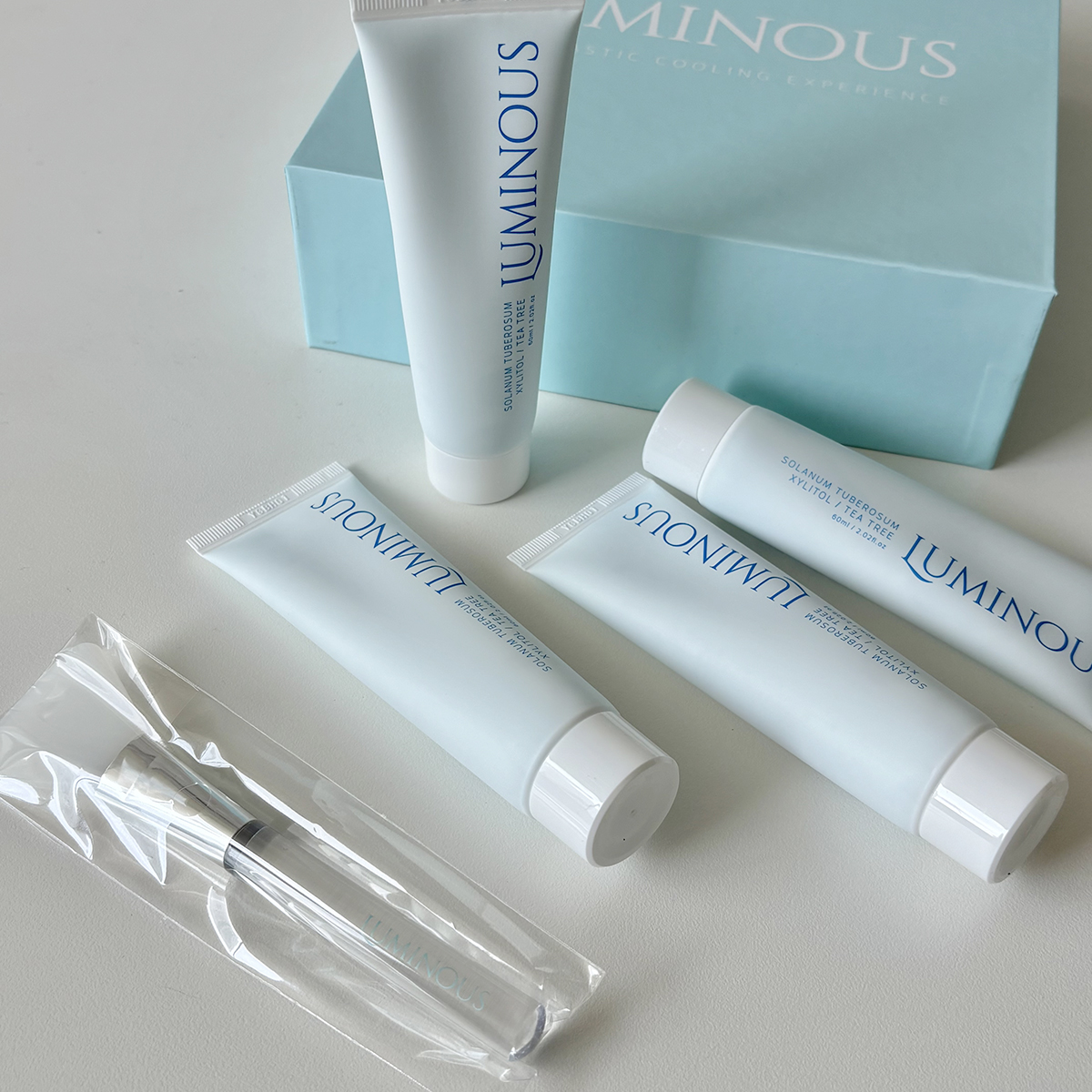 [본사정품] 루미너스 팩 필오프 수분 쿨링 60ml 4개 + 실리콘 브러쉬 - 상세 이미지 4
