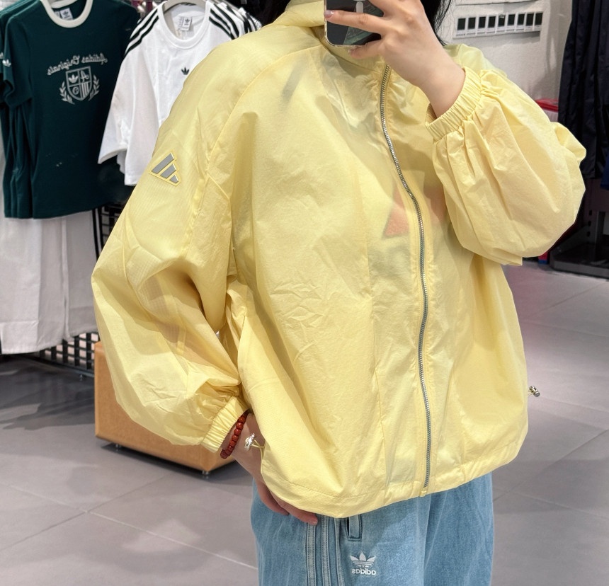 아디다스 WJ JKT DENIM 황색 여성 재킷