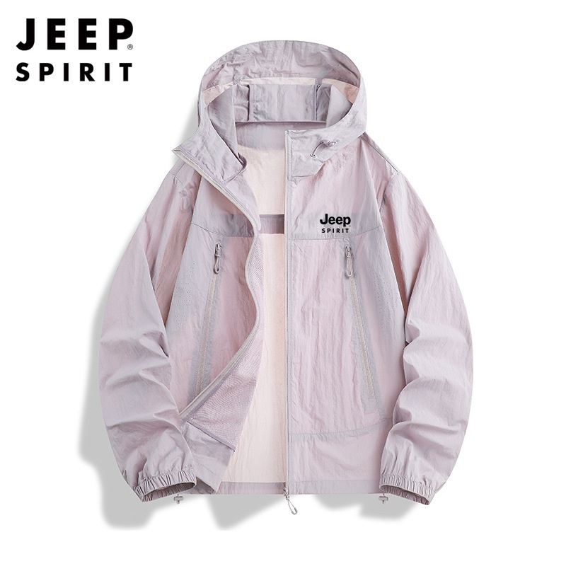 JEEP SPIRIT 지프 봄 여름 커플 아웃도어 루즈 후드 자외선 차단 의류 남녀 공용 이미지 6