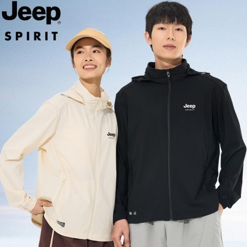 JEEP SPIRIT 남성 여성 자외선 차단 집업 여름용 냉감 바람막이 자켓 - 상품 이미지